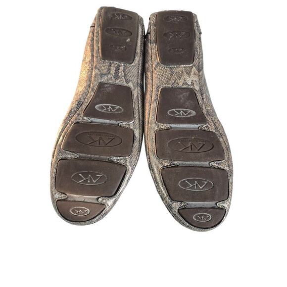 Anne Klein Sport " Bauble" Bronze Metallic Snake Flats Beaded Pom Pom Sz 9 - Picture 6 of 6